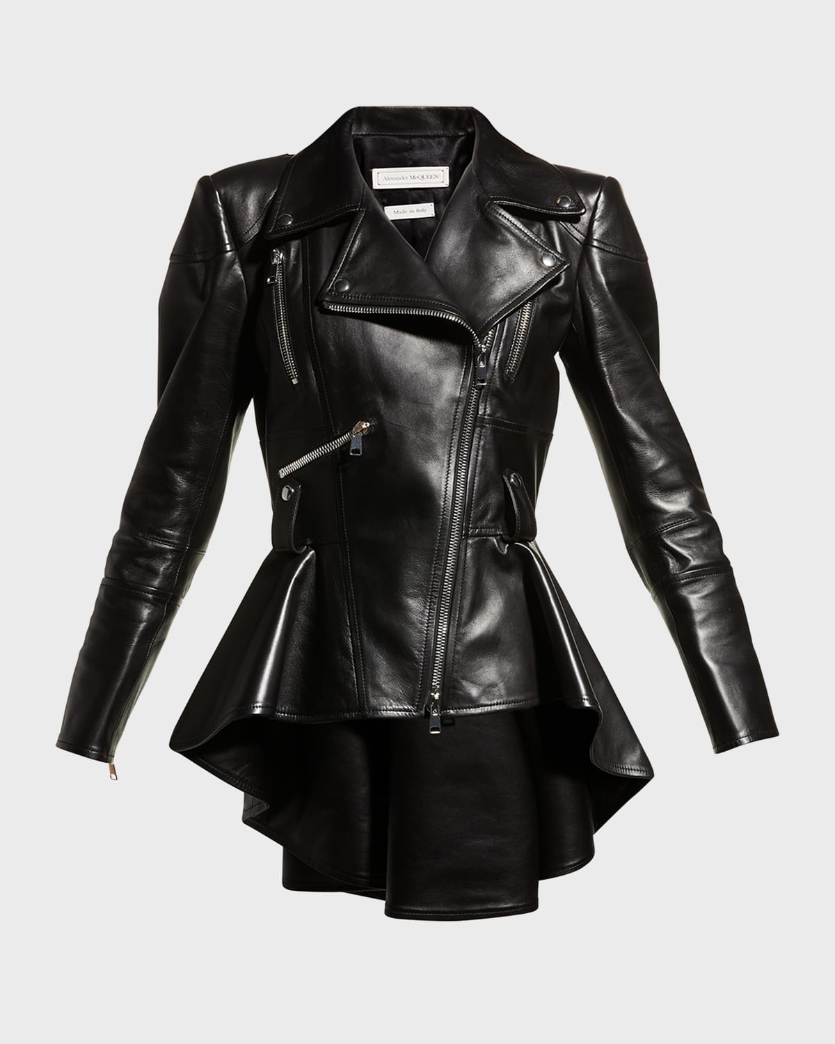 Leather Fit & Flare Biker Jacket