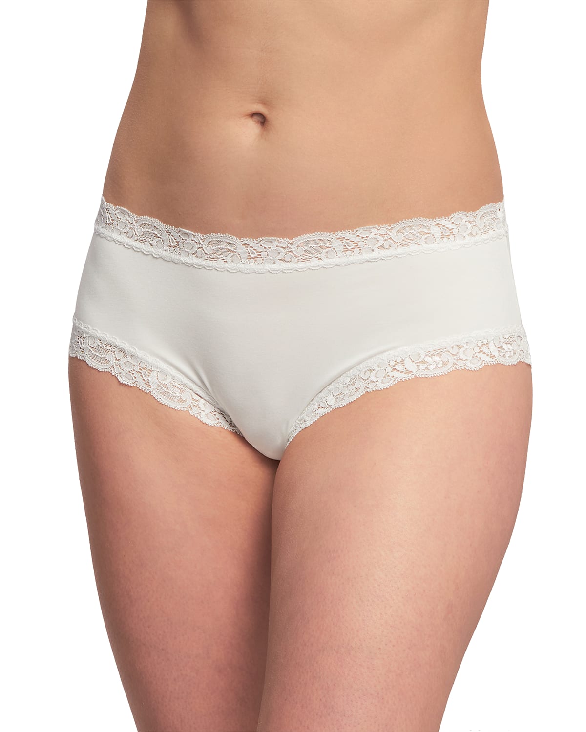 Fleur't Iconic High-rise Lace-trim Boyshort In Chantilly