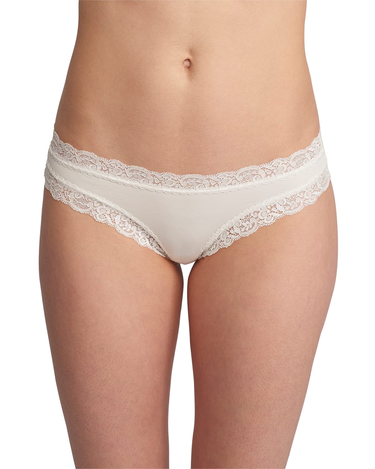 Fleur't Iconic Lace-trim Thong In Chantilly