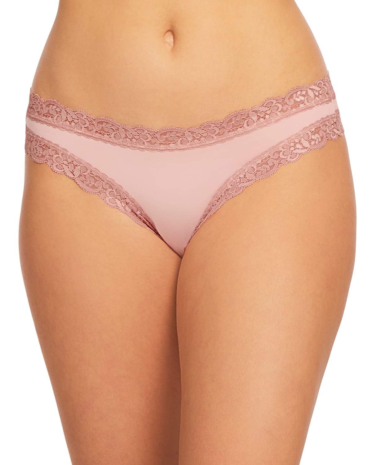 Fleur't Iconic Lace-trim Thong In Peonies &amp; Rosewoo