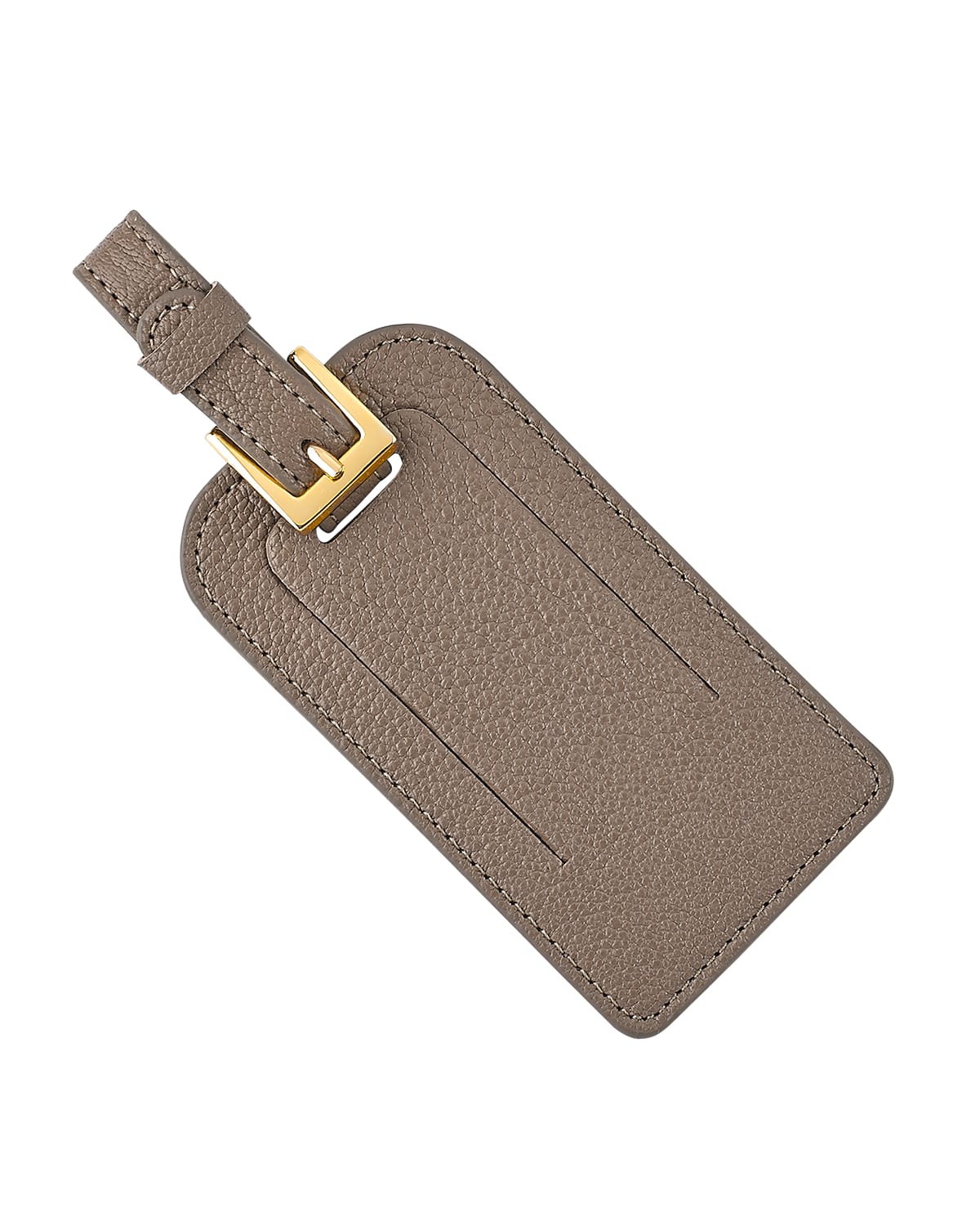 Graphic Image Luggage Tag With Buckle In Taupe