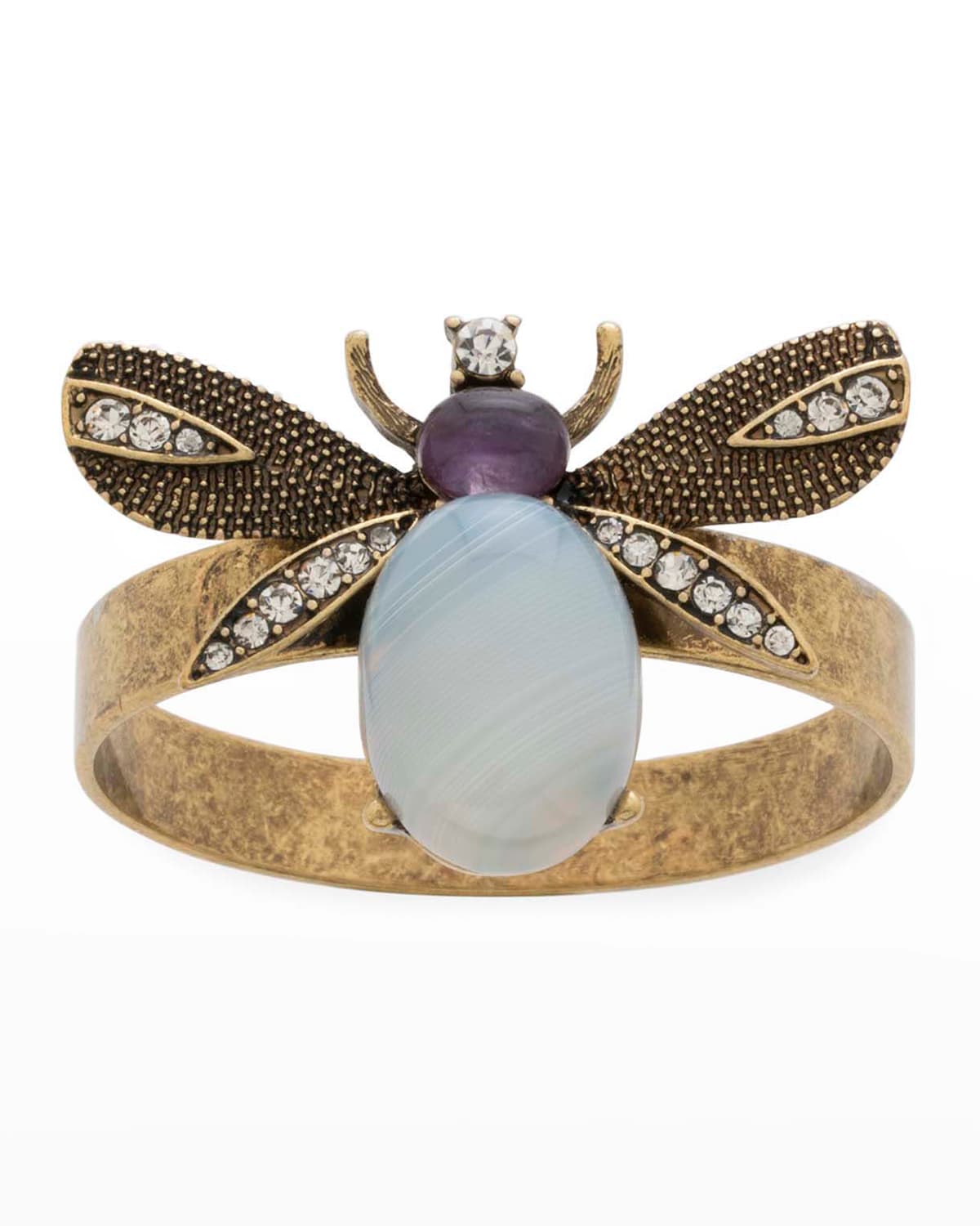 Joanna Buchanan Etched Wing Bug Lapis Lazuli Napkin Rings, Set Of 4 In Gold