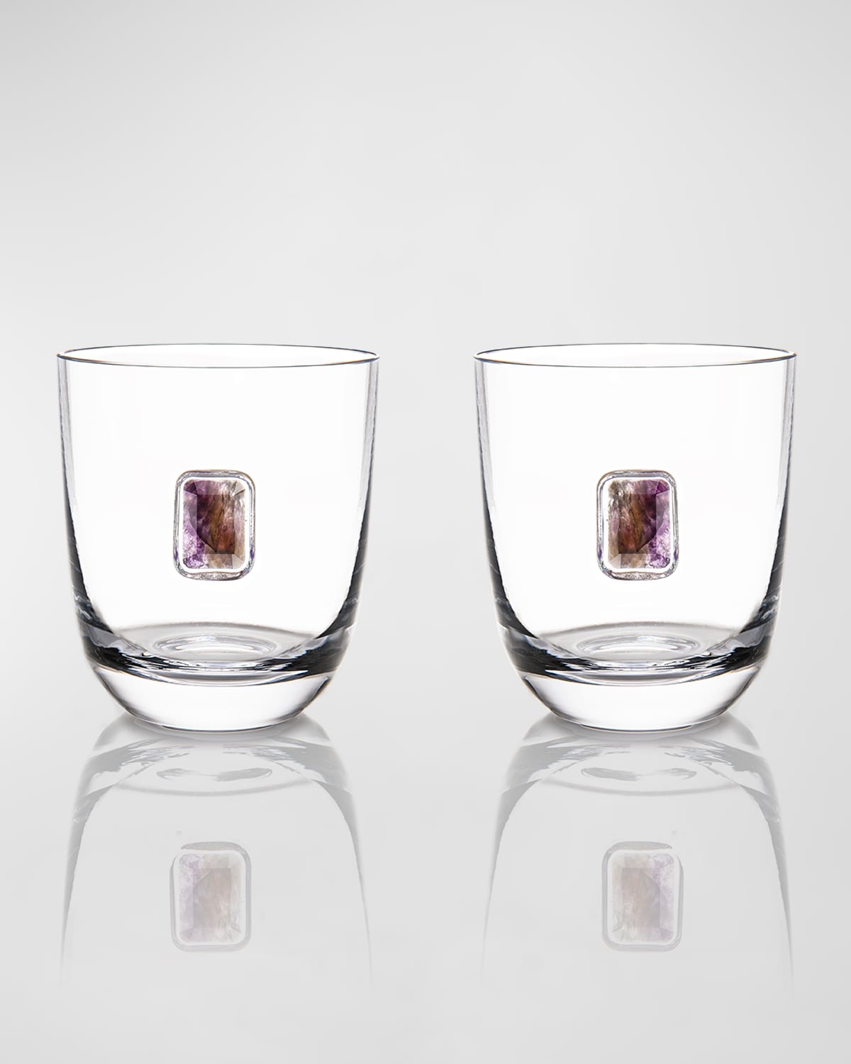 Shop Anna New York Elevo Double Old-fashioned Glasses, Set Of 2 In Amethyst