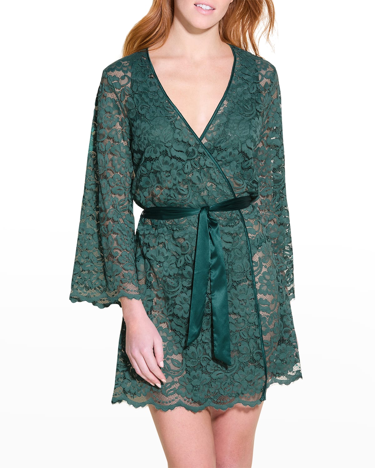 Cosabella Magnolia Short Lace Robe In Congo