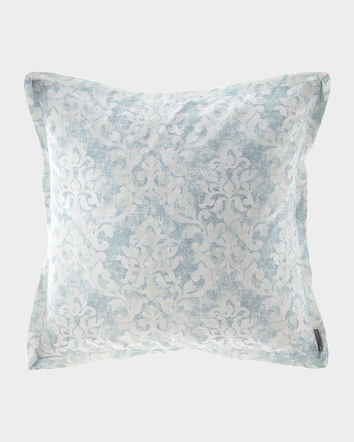Lili Alessandra Florencia Faded Damask European Sham In Blue Pattern