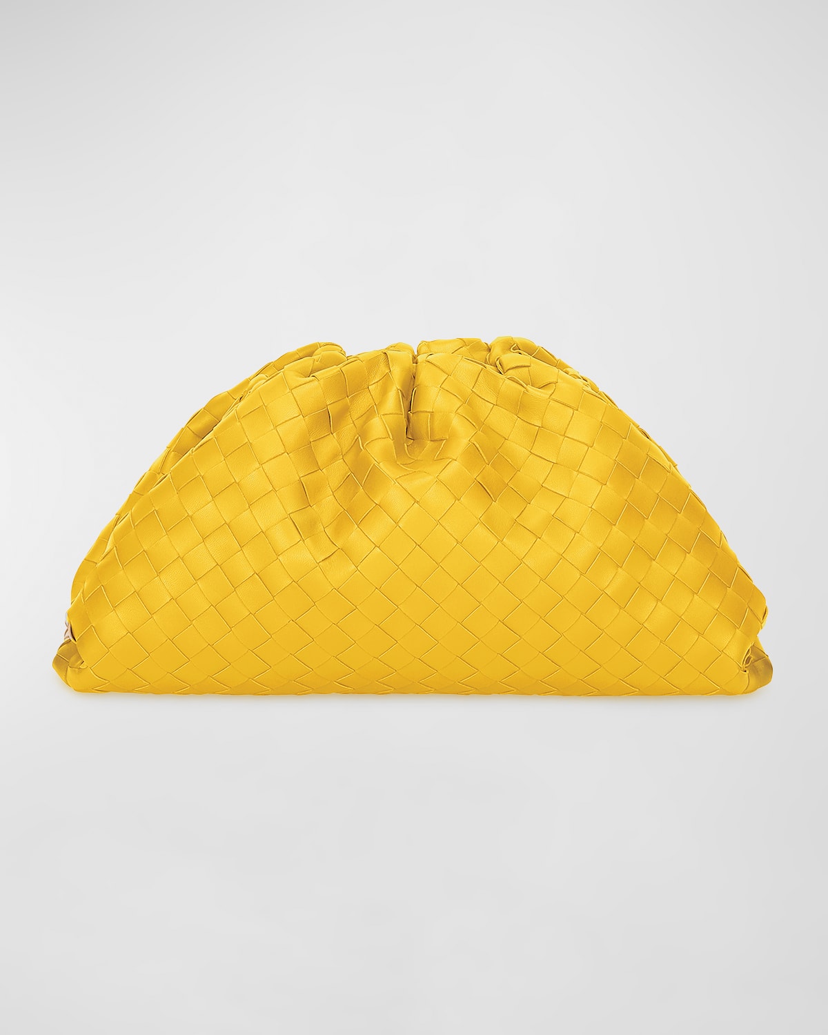 Bottega Veneta The Pouch Intrecciato Clutch Bag In Buttercup