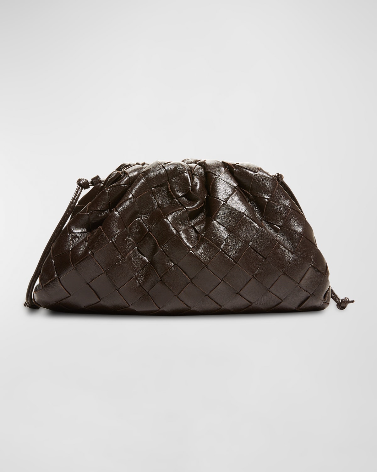 【BOTTEGA VENETA】Intreccio Nappa Calf Strap Pouch Fondant Bottega Veneta Concert Pouch in Fondant & Gold | FWRD