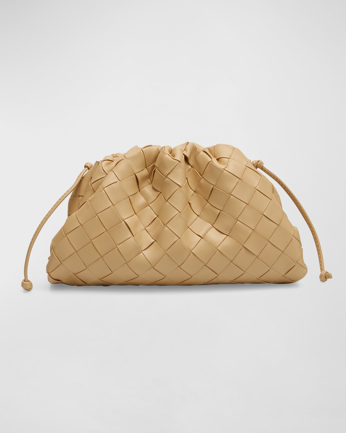 Bottega Veneta Mini The Pouch Leather Clutch In Porridge