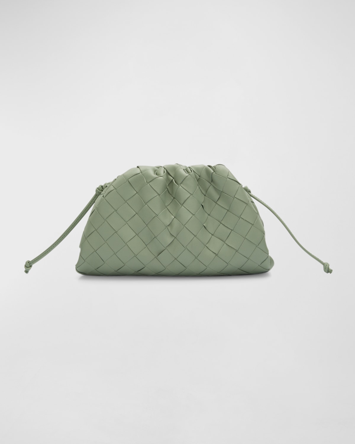 Bottega Veneta Green Mini Pouch Clutch In New Sauge