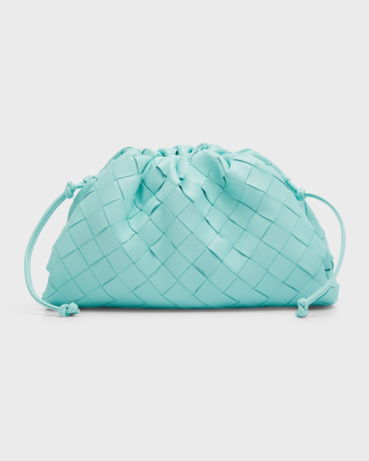 Bottega Veneta Mini Pouch Intrecciato Crossbody Bag In Celadon-gold