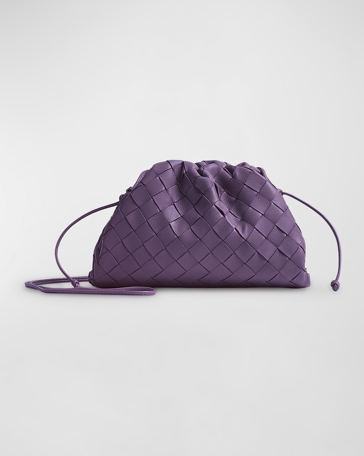 Bottega Veneta Nappa Intrecciato The Mini Pouch Topazio Silver