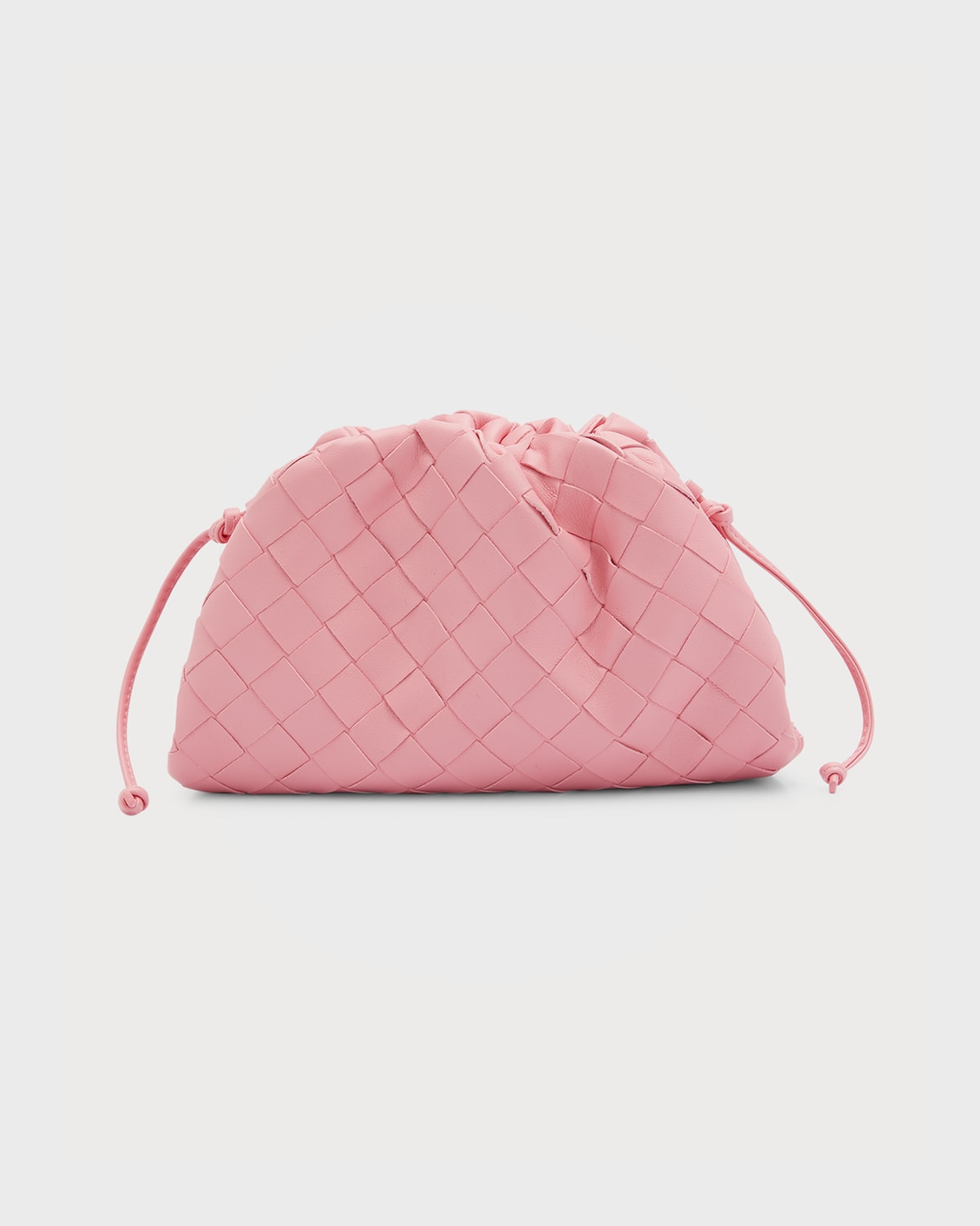 Pink Bottega Veneta Intrecciato The Mini Pouch Crossbody Bag, Bottega  Veneta Black Woven Leather Zip Around Card Holder Wallet