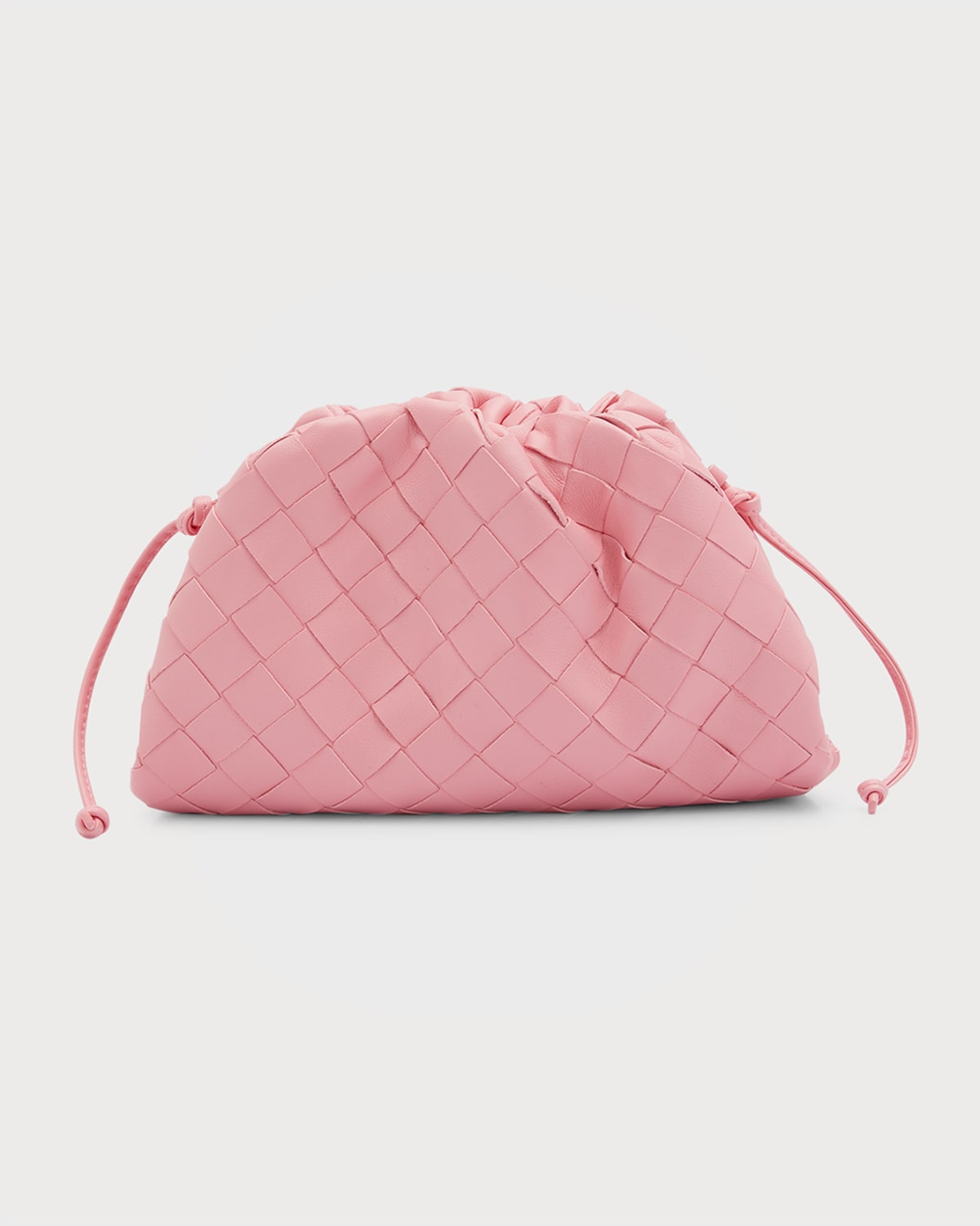 Pink Bottega Veneta Intrecciato The Mini Pouch Crossbody Bag, Bottega  Veneta Black Woven Leather Zip Around Card Holder Wallet