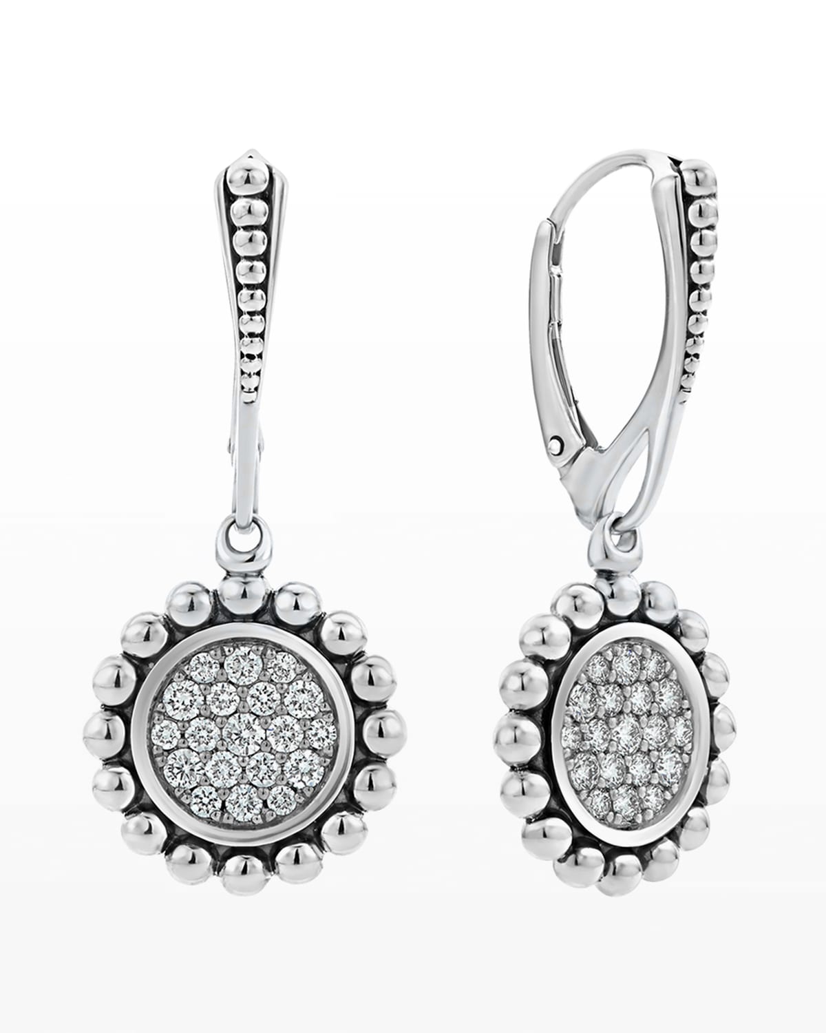 Lagos Caviar Spark Diamond Circle Drop Earrings