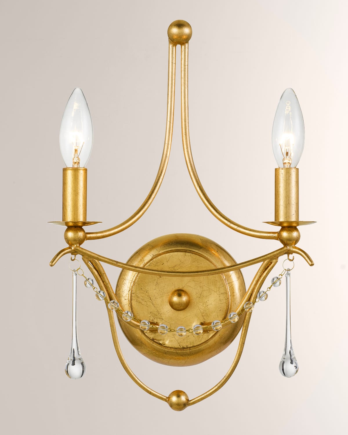Shop Crystorama Metro 2-light Sconce In Antique Gold