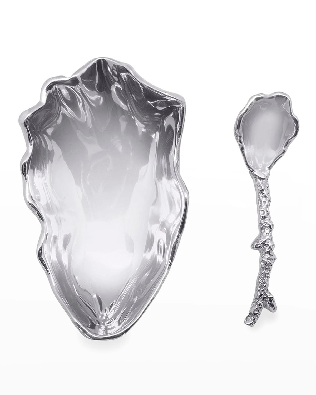 Oyster Dish and Coral Spoon Set