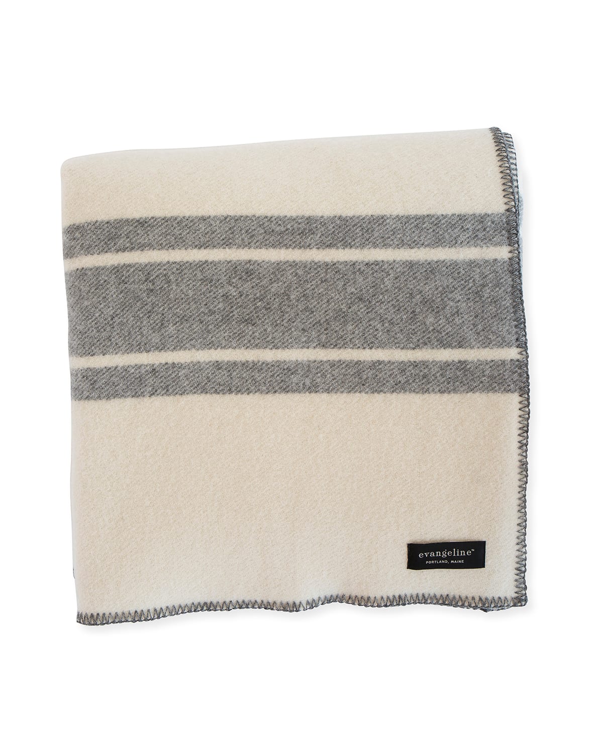 Evangeline Linens A Frame Merino Wool Blanket, Classic Gray In Neutral