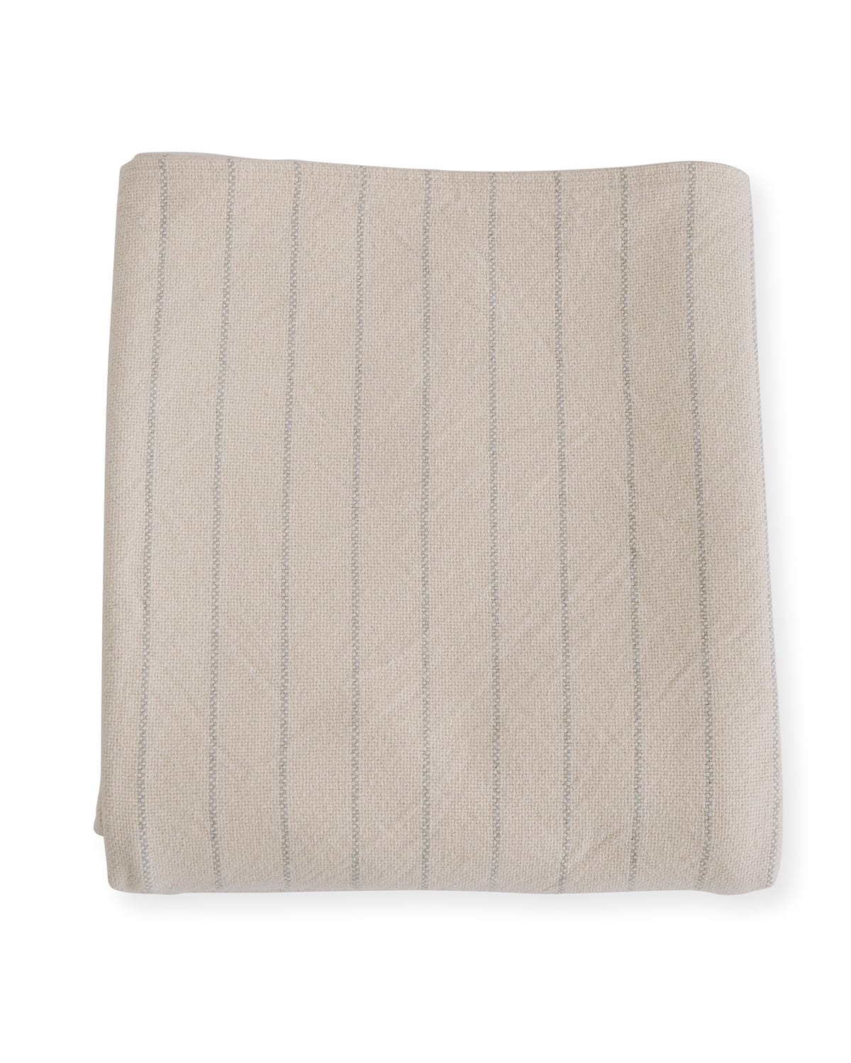 Evangeline Linens Pinstripe Herringbone Cotton Blanket, Classic Gray In Neutral