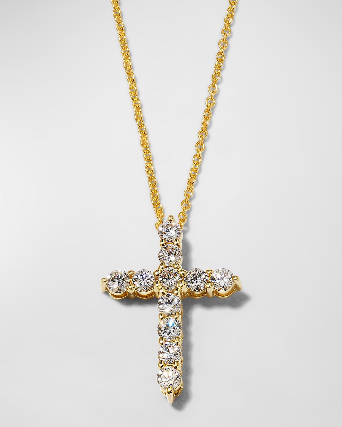 Diamond cross necklace discount gold