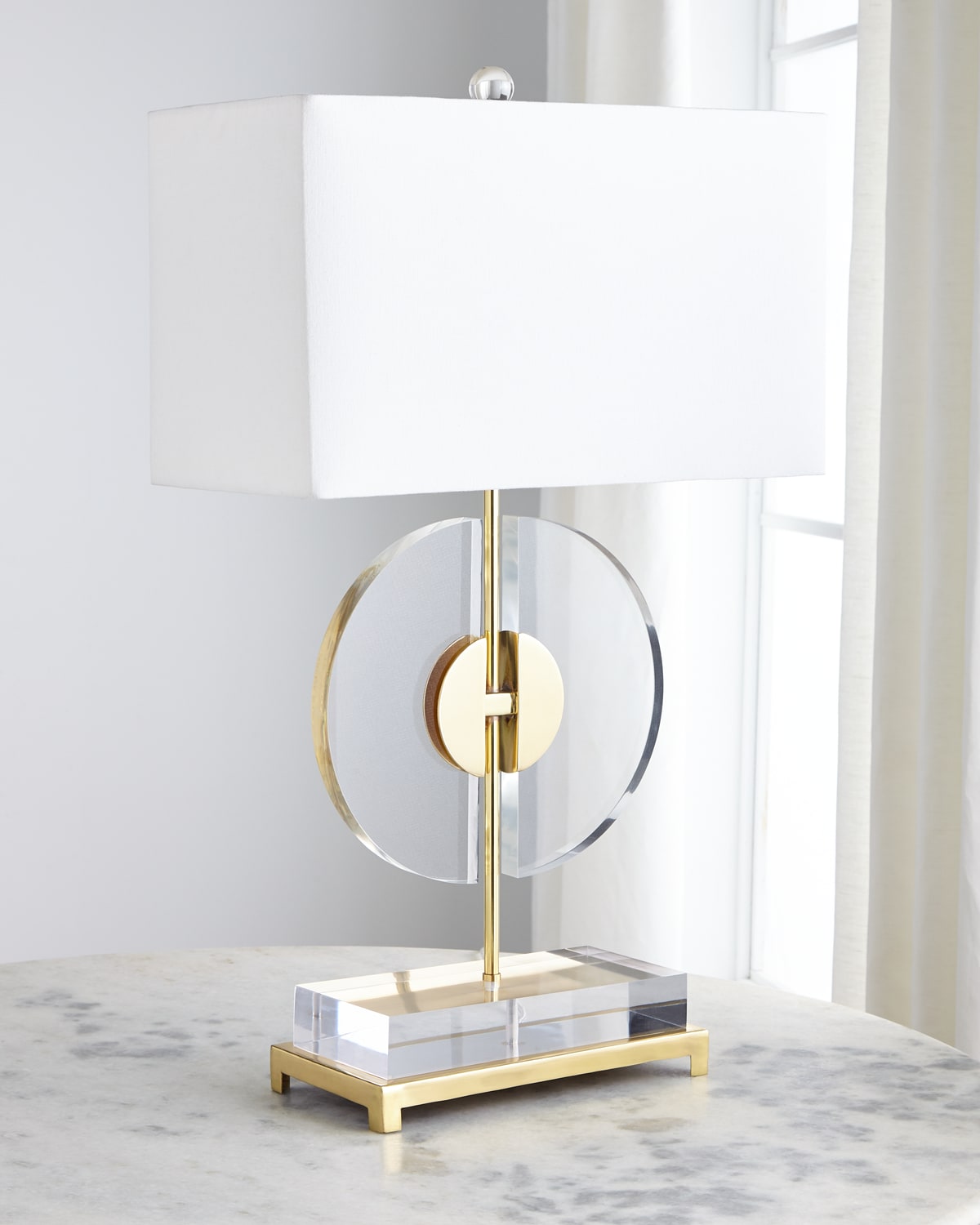 John-richard Collection Half Moon Table Lamp In Gold
