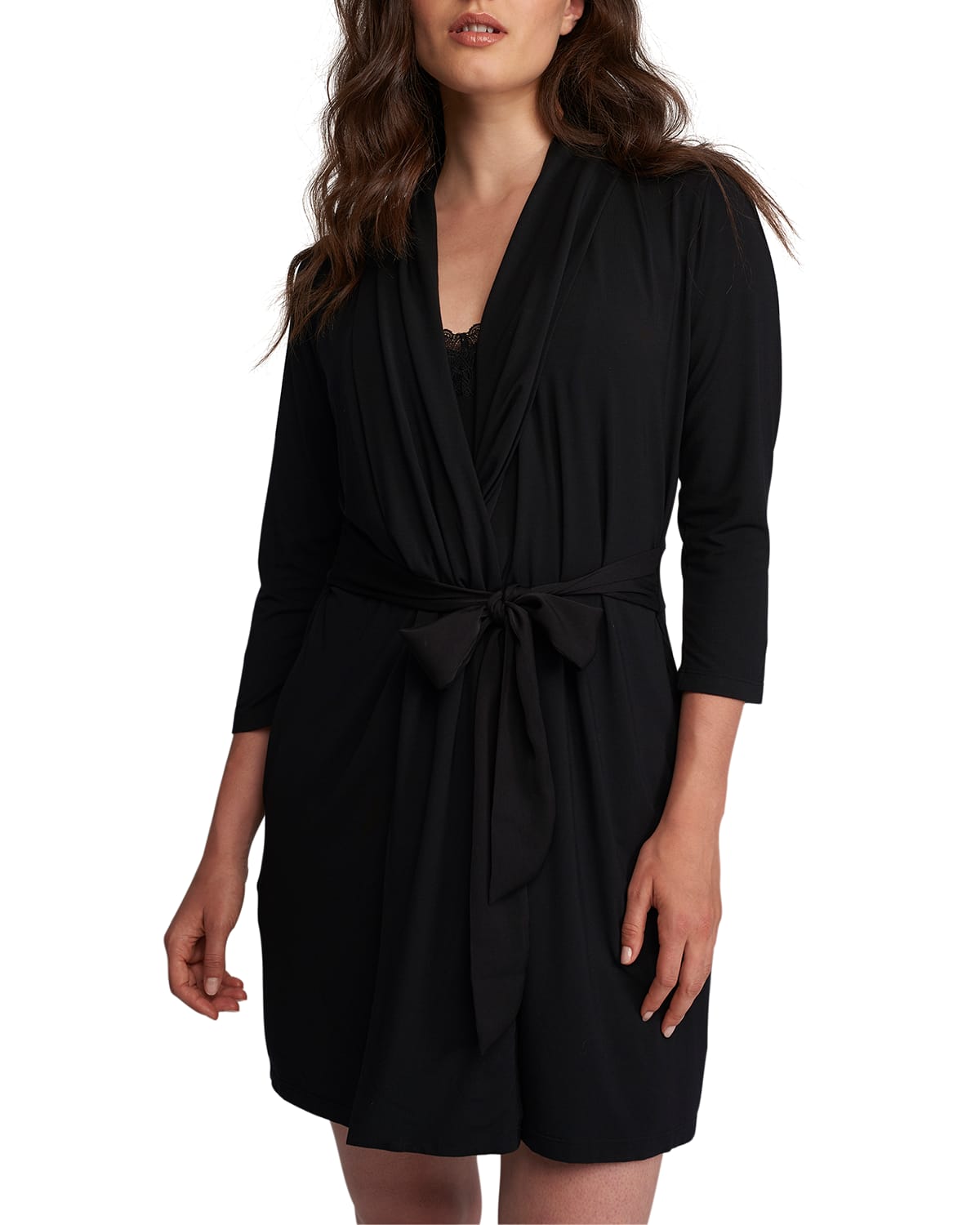 Fleur't Iconic Short Robe In Black