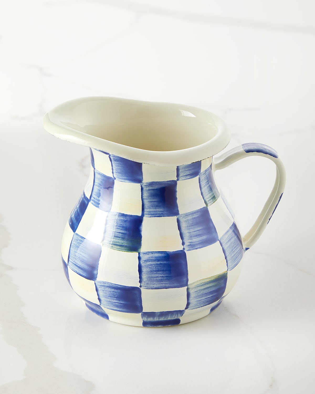 Mackenzie-childs Royal Check Creamer In Blue/white