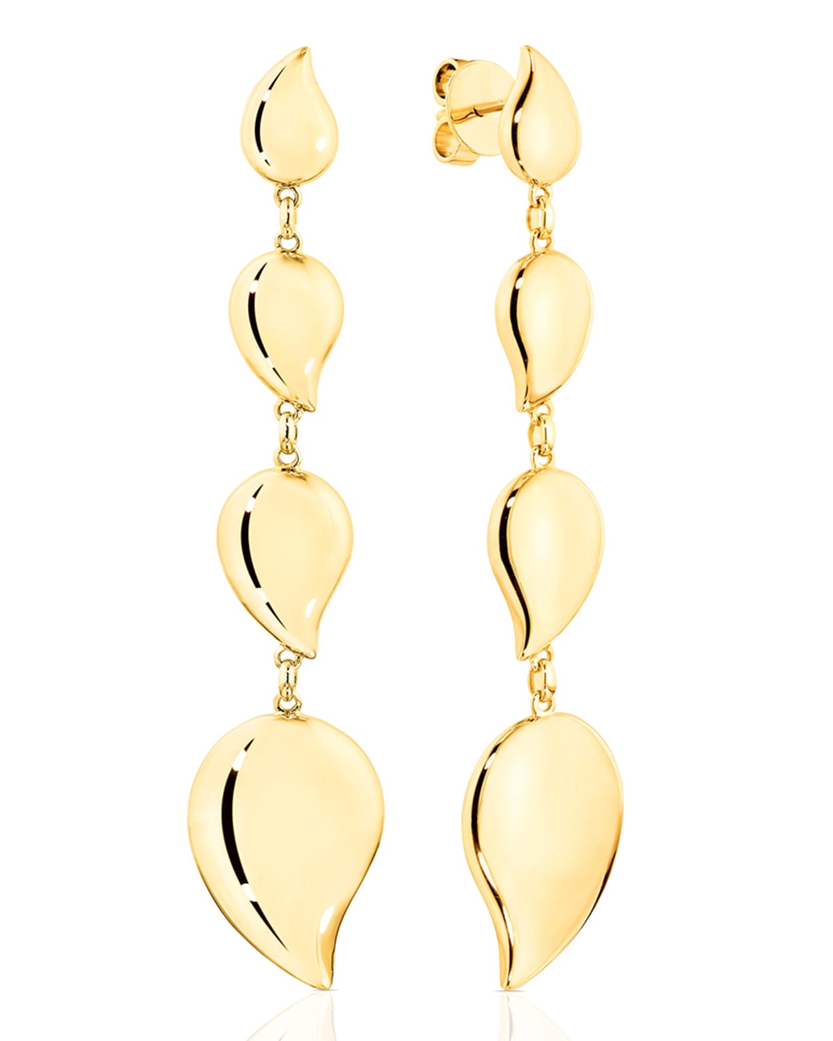 Signature Wave 18k Yellow Gold 4-Drop Earrings