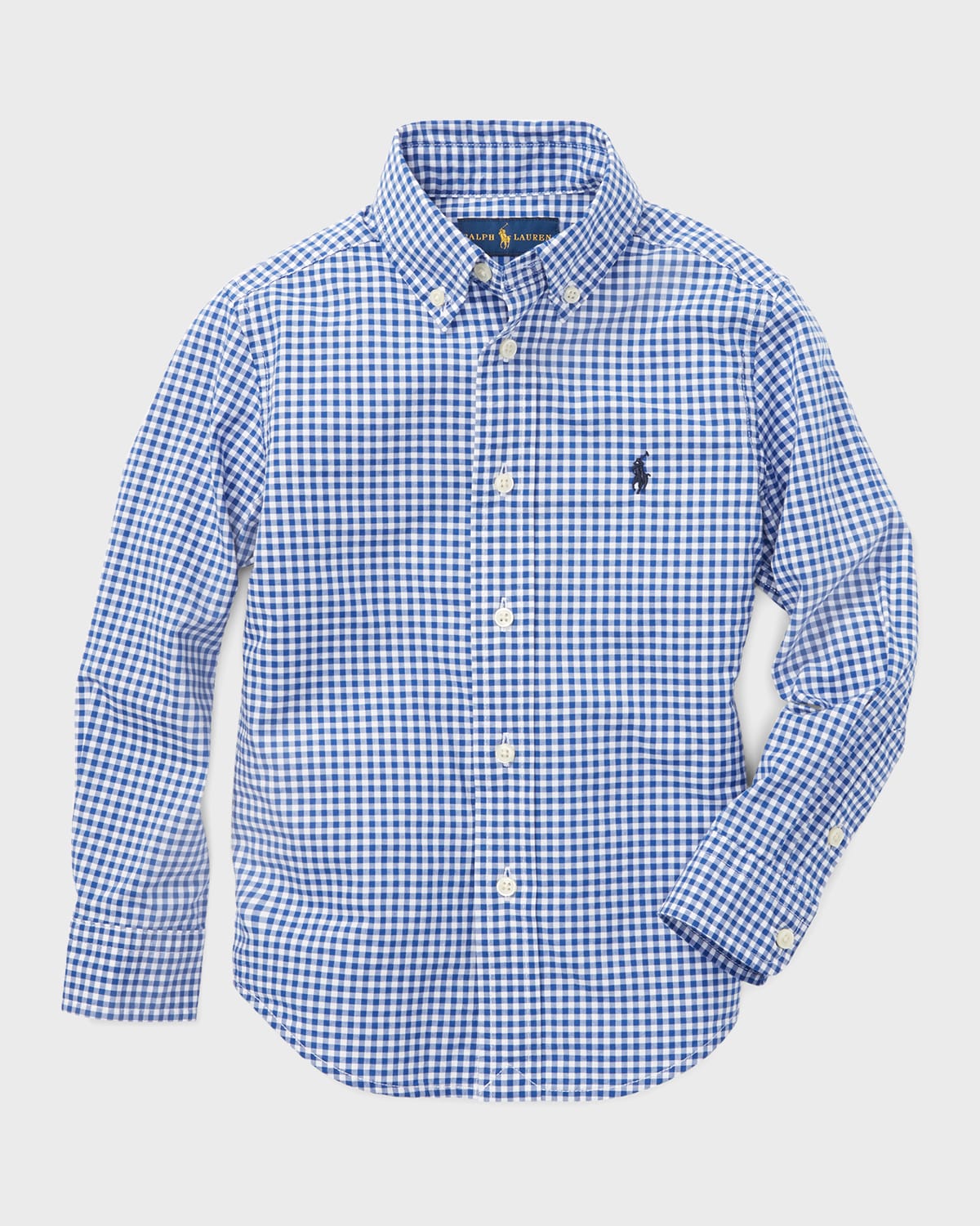 Ralph Lauren Kids' Poplin Woven Gingham Sport Shirt In Blue Pattern