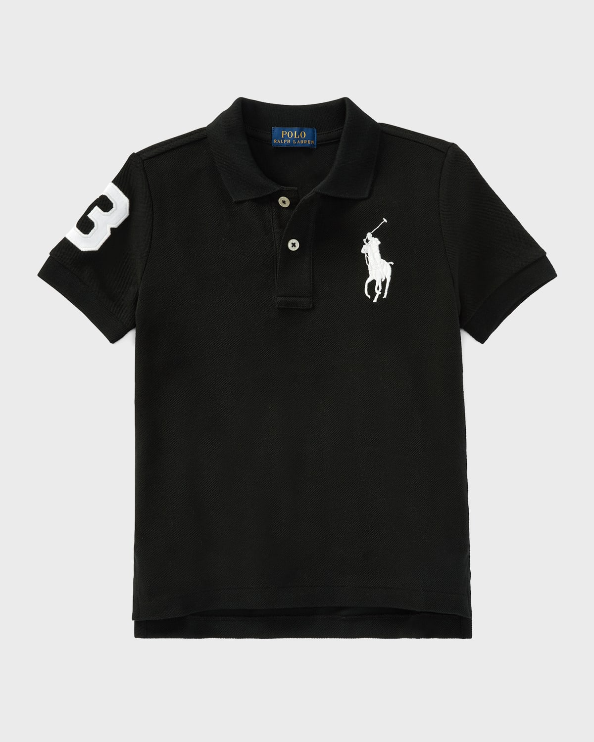 Polo Ralph Lauren Big Pony Cotton Mesh Polo Shirt In Black/white