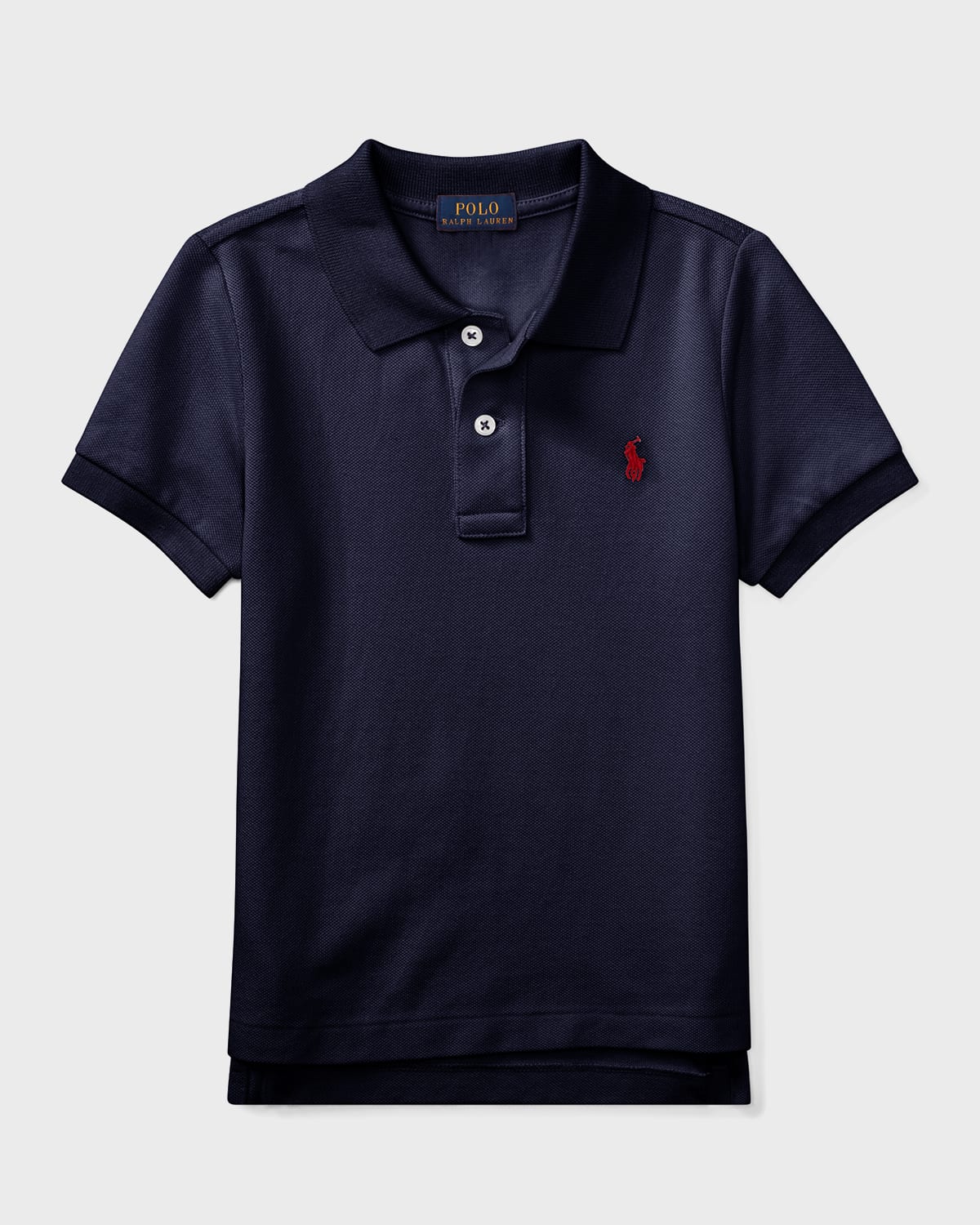 Polo Ralph Lauren Boy's Short-sleeve Logo Embroidery Polo Shirt In Navy