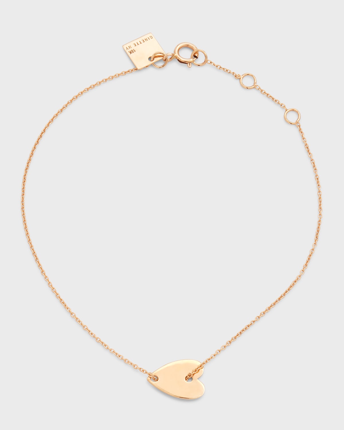 18k Rose Gold Angele Mini Heart Station Bracelet