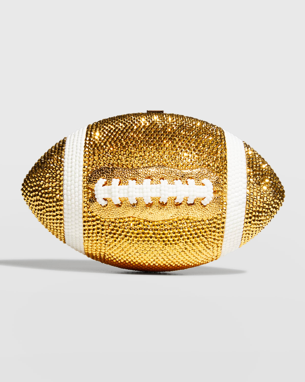 Judith Leiber Crystal Football Minaudiere Bag In Gold
