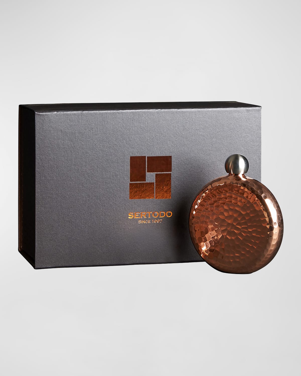 Shop Sertodo Copper Espadín Round Flask, 4" With Gift Box. In Copper