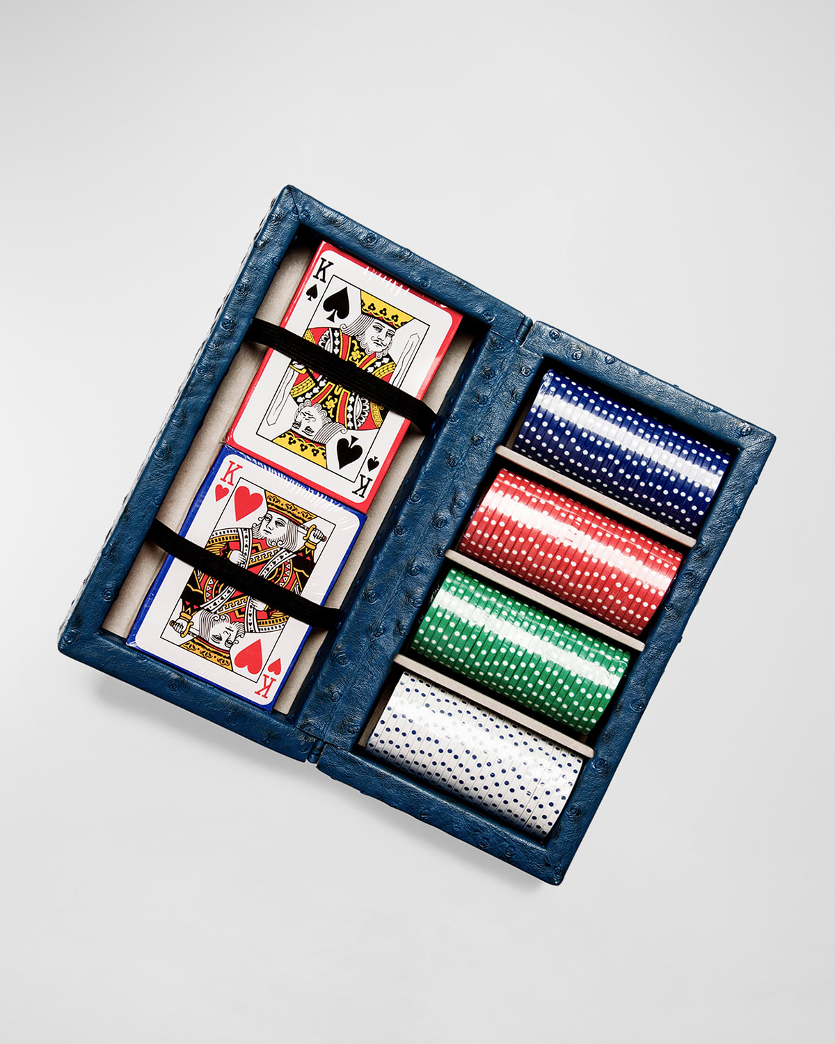 Shop Brouk & Co Poker Game Set With Vegan Leather Case In Blue