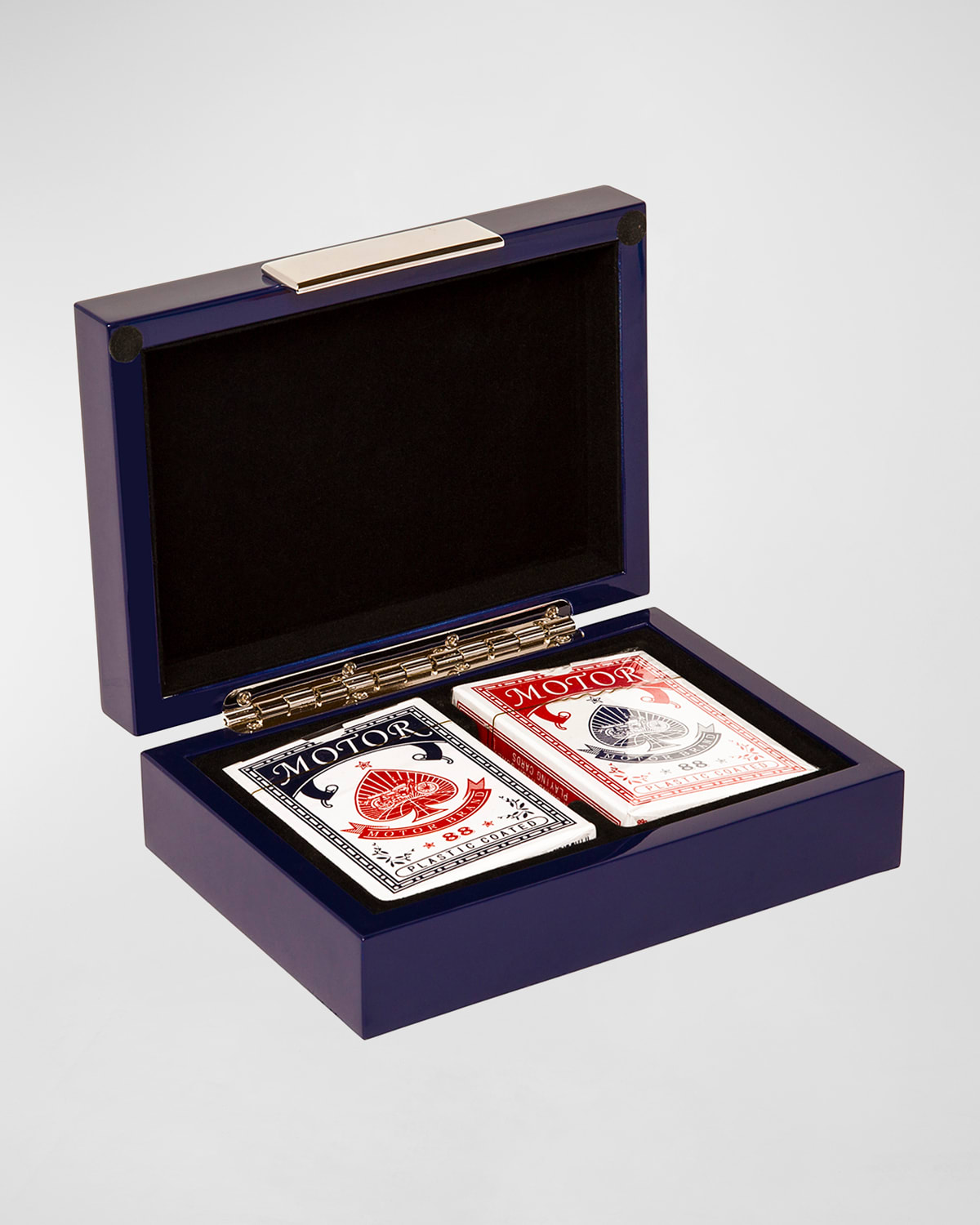 Shop Brouk & Co Playing Cards Poker Set In Blue Lacquer