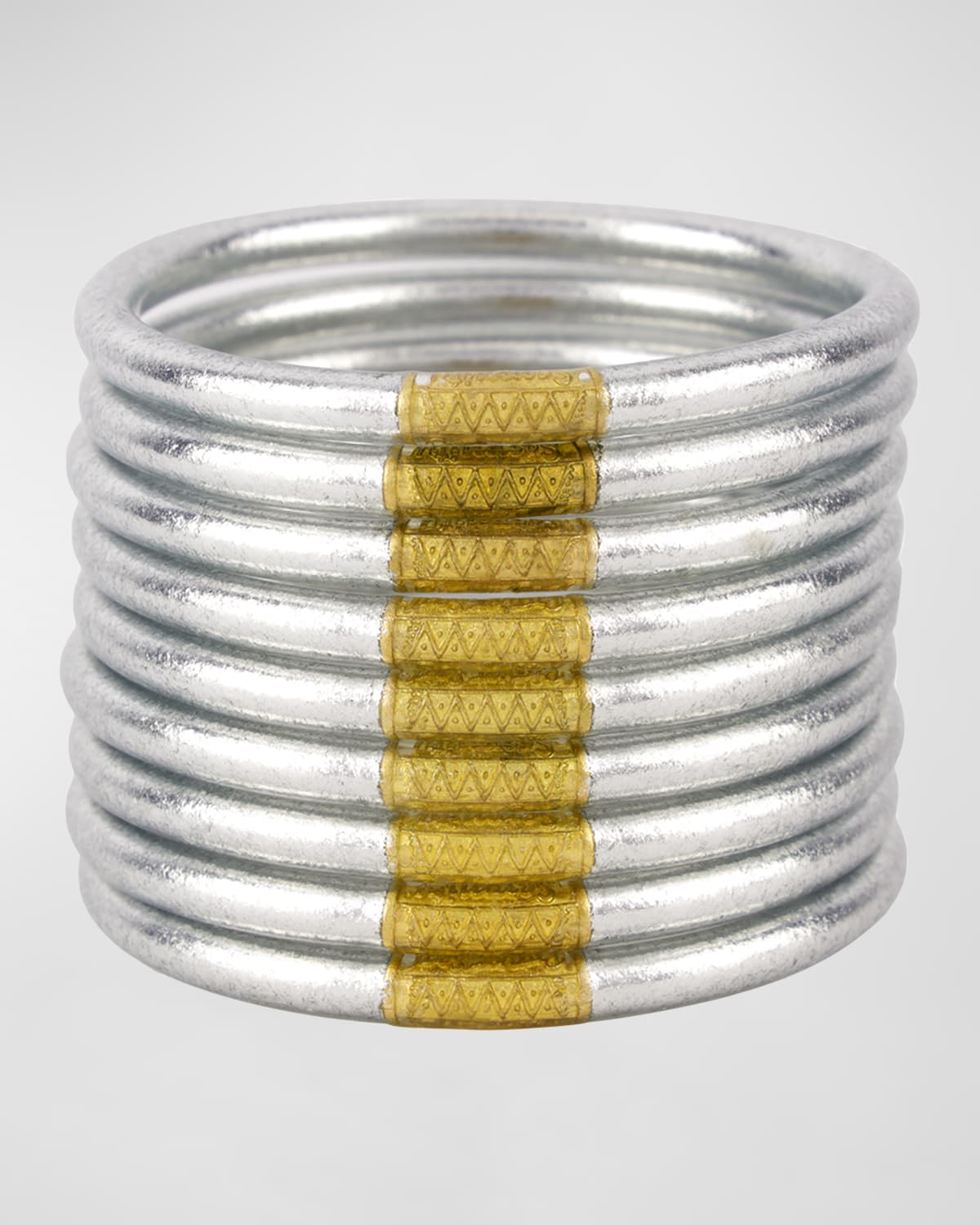 Shop Budhagirl Gold All-weather Bangles In Silver