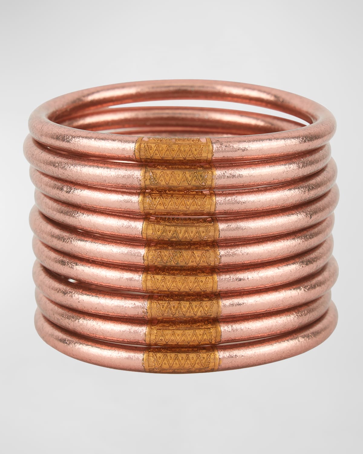 Rose Gold All-Weather Bangles, Size S-L, Set of 9