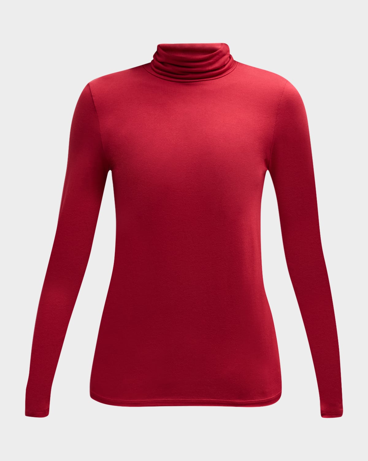 Majestic Viscose Jersey Turtleneck In Rubis