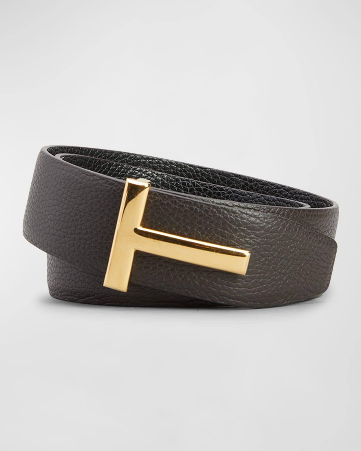 TOM FORD MEN'S SIGNATURE T REVERSIBLE LEATHER BELT