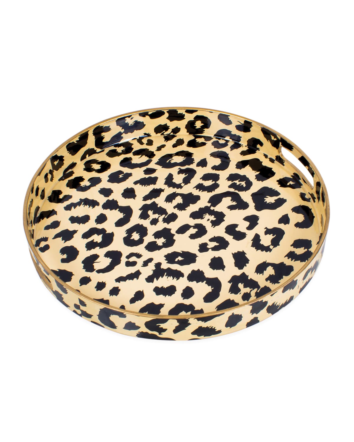 Shop 8 Oak Lane Leopard Print Round Plastic Tray In Brown