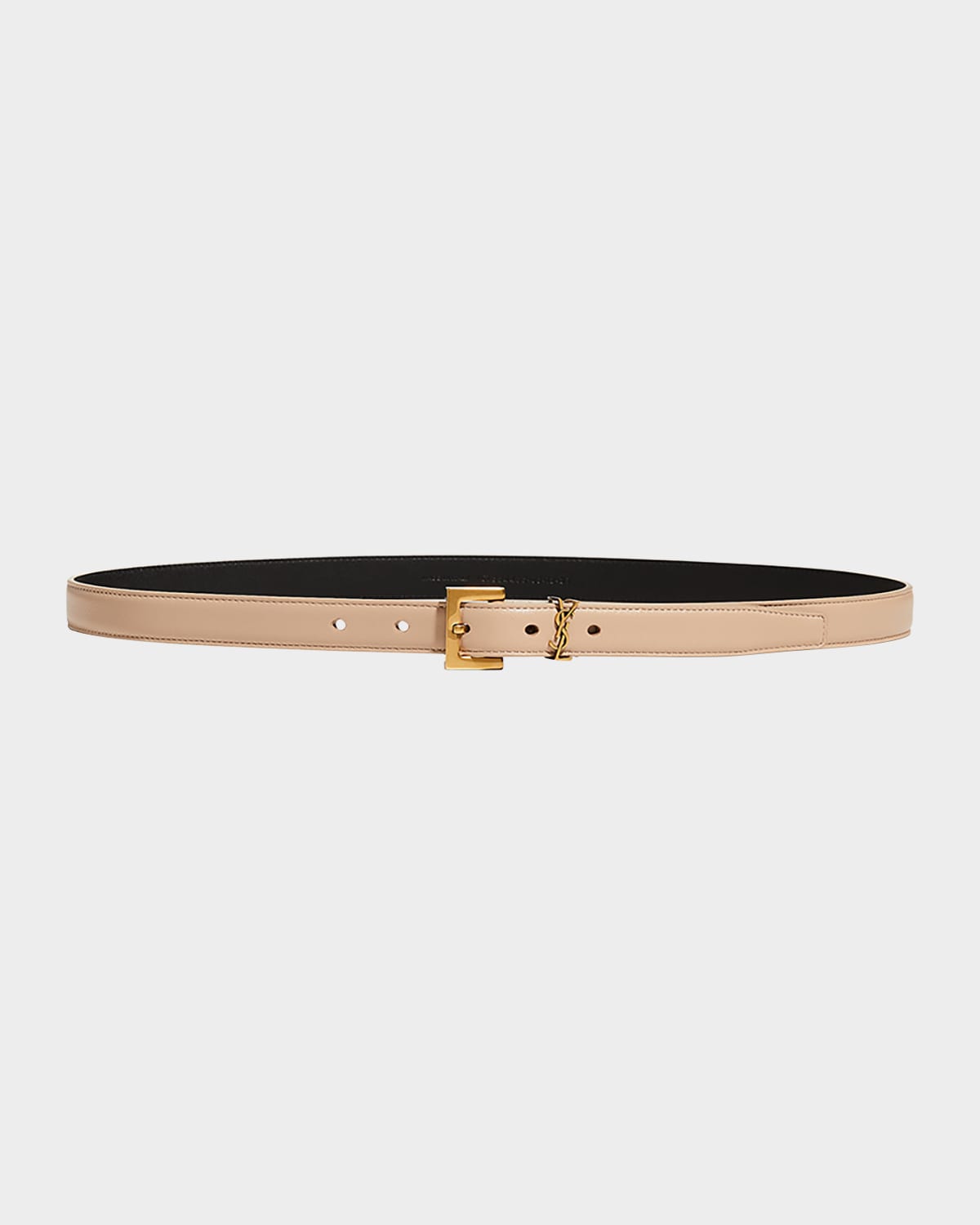 SAINT LAURENT YSL MONOGRAM LEATHER BELT