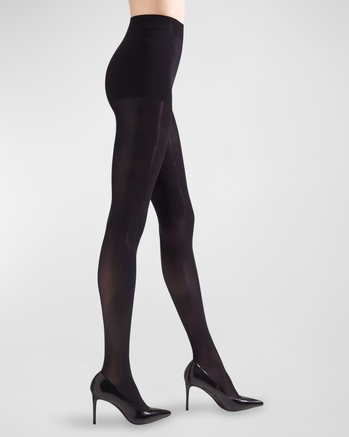 Natori 2-pack Perfectly Opaque Control-top Tights In Black