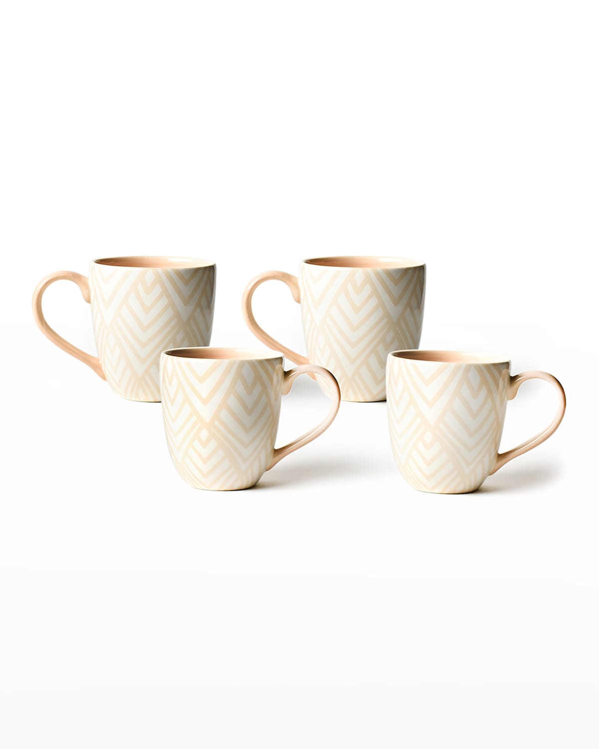 Coton Colors Layered Diamond Mugs, Set Of 4 In Blush