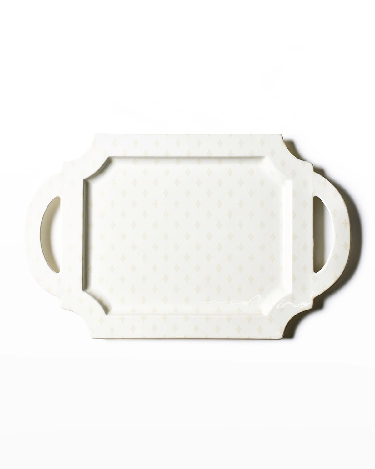 Shop Coton Colors Quatrefoil Handled Traditional Tray In White