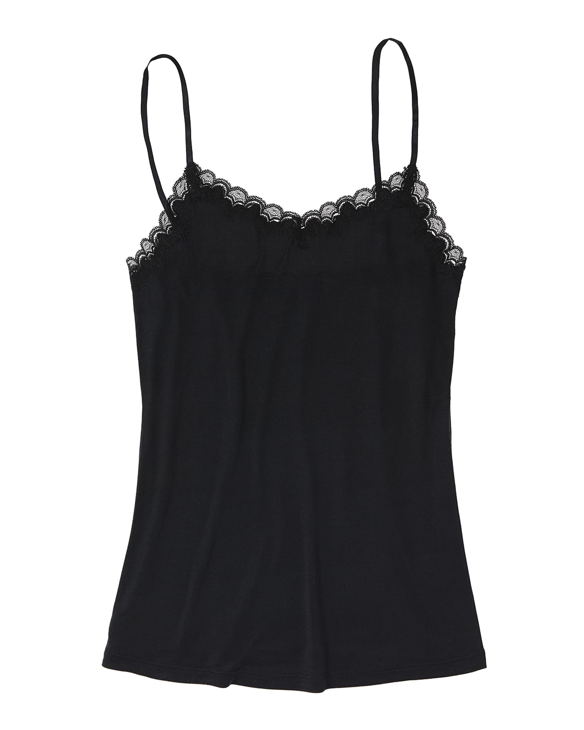 Uwila Warrior Soft Silks Lace-trim Camisole In Tap Shoe Black