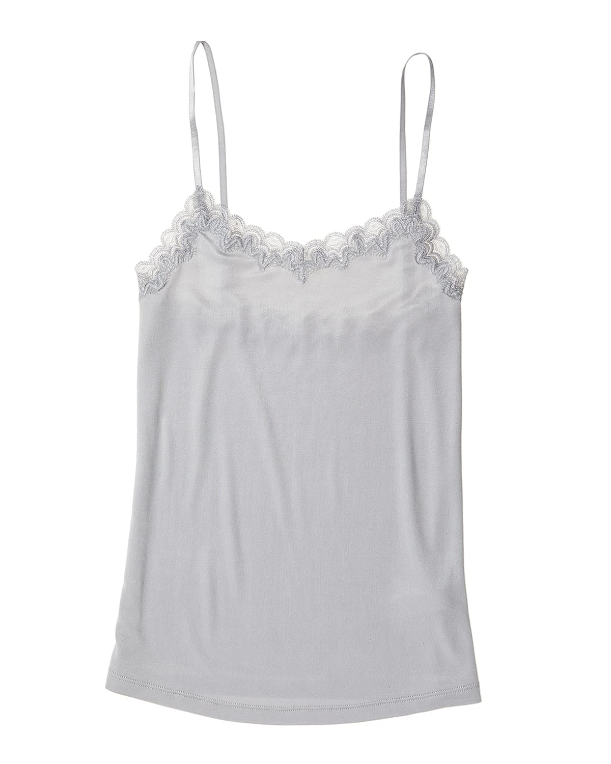 Uwila Warrior Soft Silks Lace-trim Camisole In Alloy
