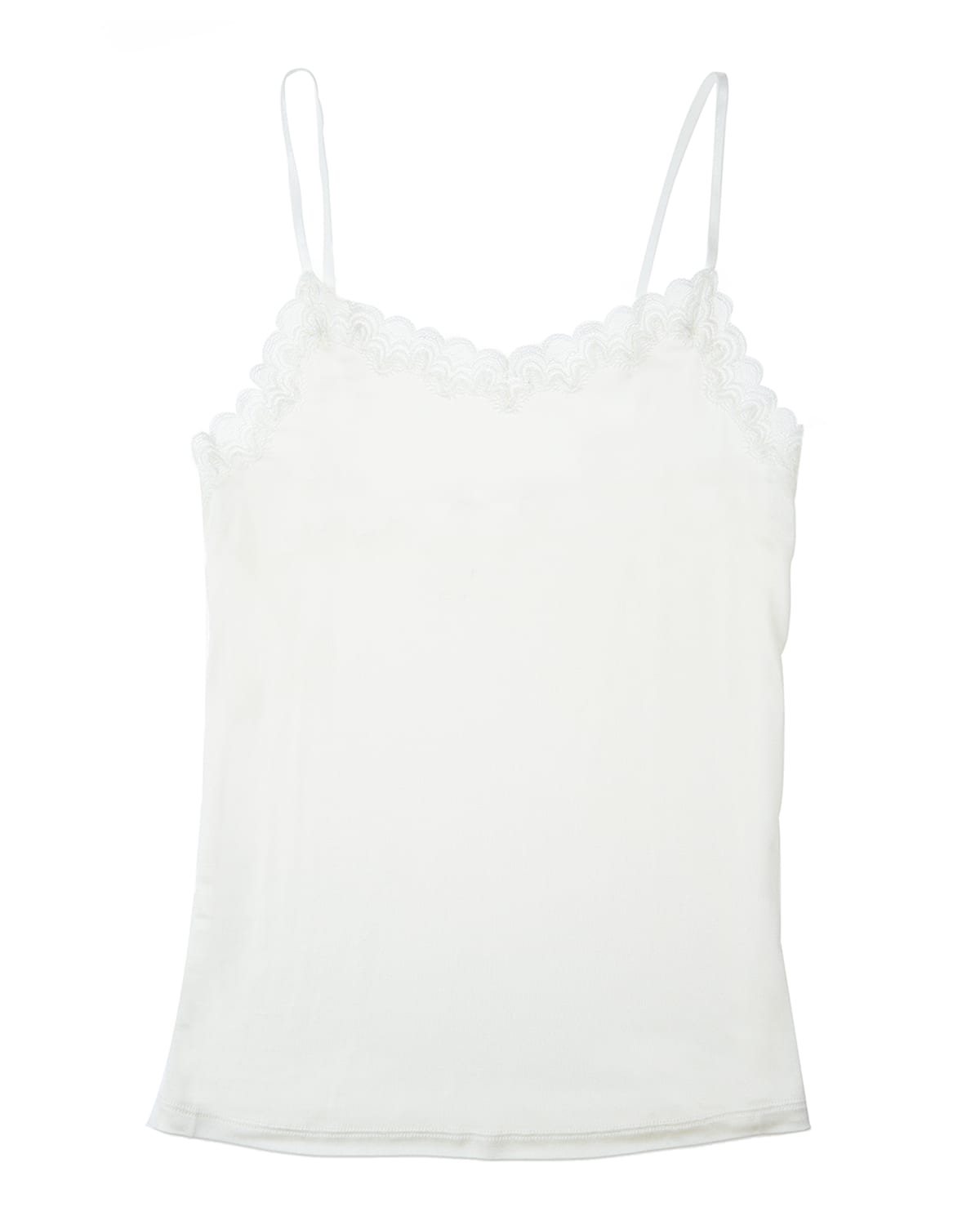 Uwila Warrior Soft Silks Lace-trim Camisole In Winter White