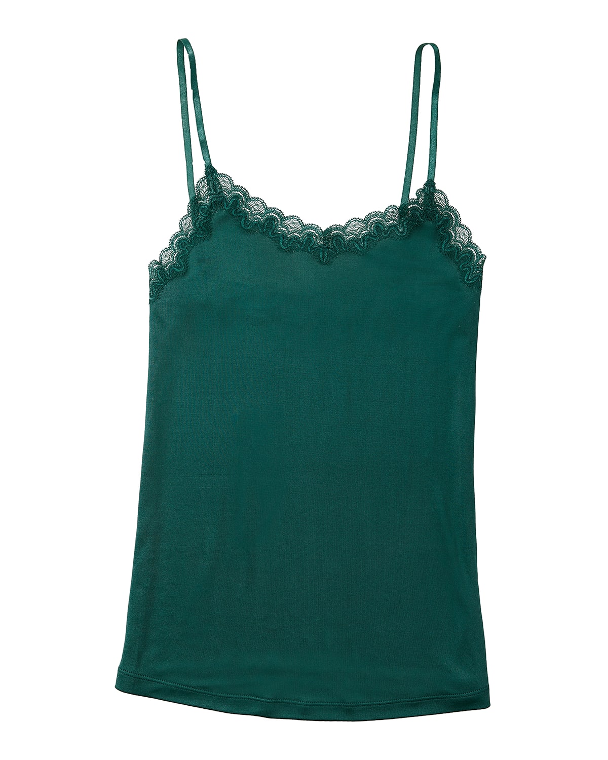 Uwila Warrior Soft Silks Lace-trim Camisole In Smoke Pine
