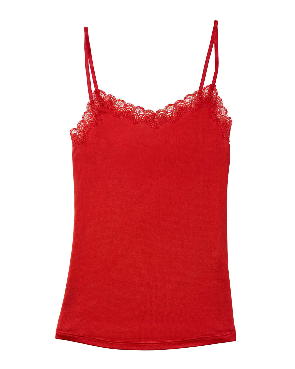 Uwila Warrior Soft Silks Lace-trim Camisole In Fiery Red