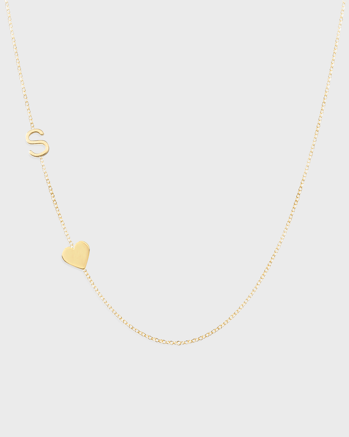 Personalized Mini One-Letter & Heart Pendant Necklace